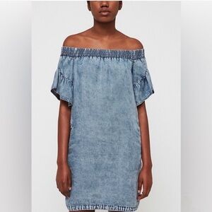 AllSaints Adela Chambray Denim Dress Size Small